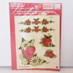 Vintage SEALED Meyercord Decal Art Strawberries Flowers Fruit 1981 #0244